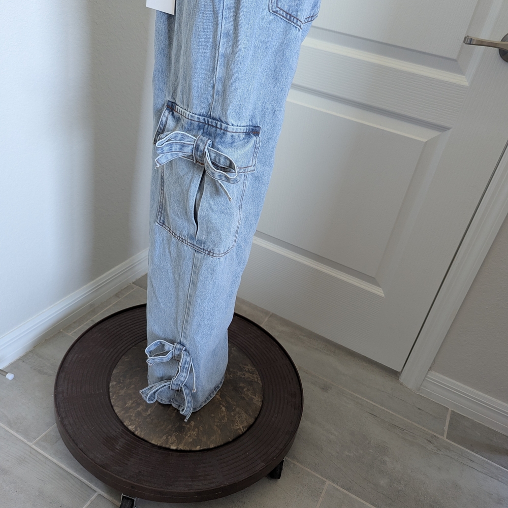 Light Blue Wide Leg Jeans - Picture 4 of 6